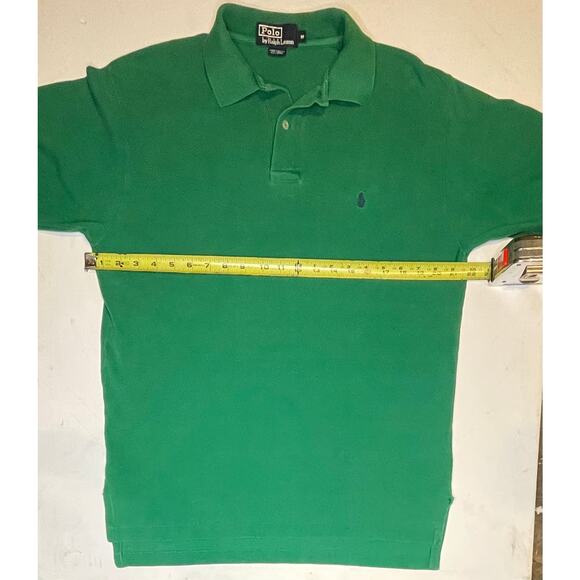 VTG Polo by Ralph Lauren Men’s Green Polo Shirt Sz M 100% Cotton Blue Pony Logo - Picture 6 of 10